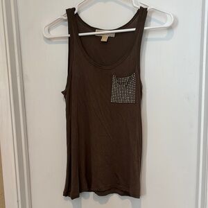 Michael Kors Brown Sleeveless Tank Top